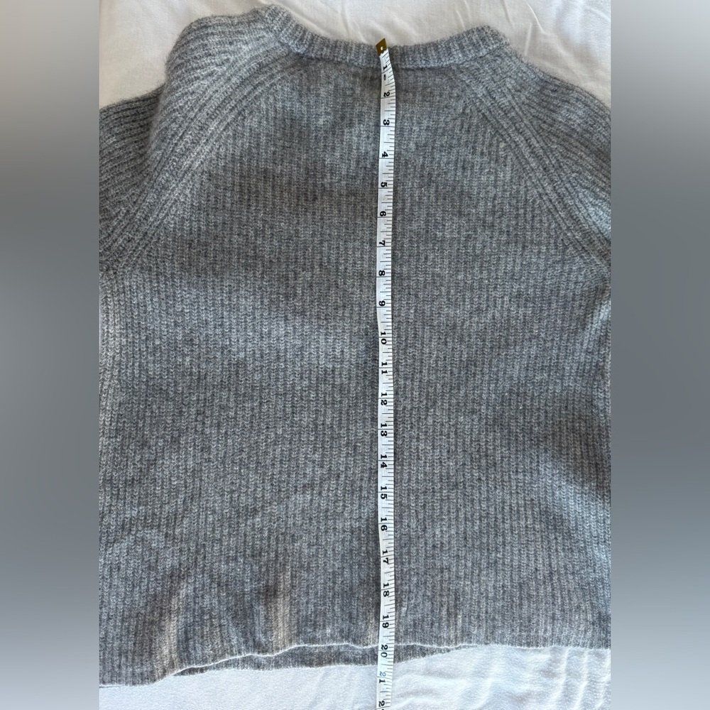 Jenni Kayne Womens Cashmere Fisherman Sweater Heather Grey Size Medium - Large - Picture 9 of 9